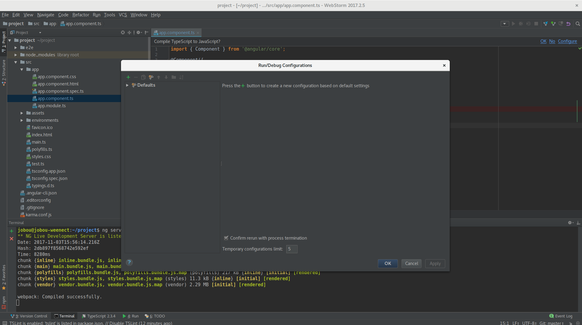 phpstorm javascript debugger